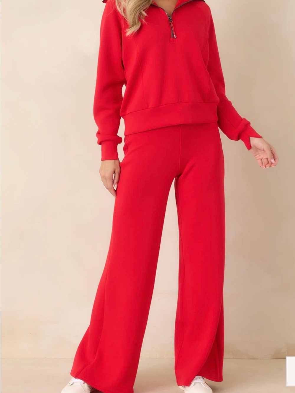 SPANX Red Wide-Leg Pull-On Pants